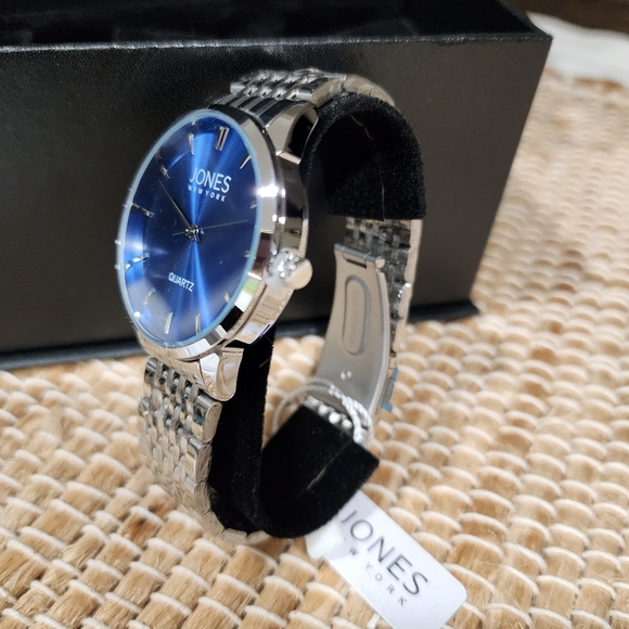 JONES NEW YORK HIS & HERS WATCH SET STAINLESS STEEL, Blue Face - Picture 5 of 6